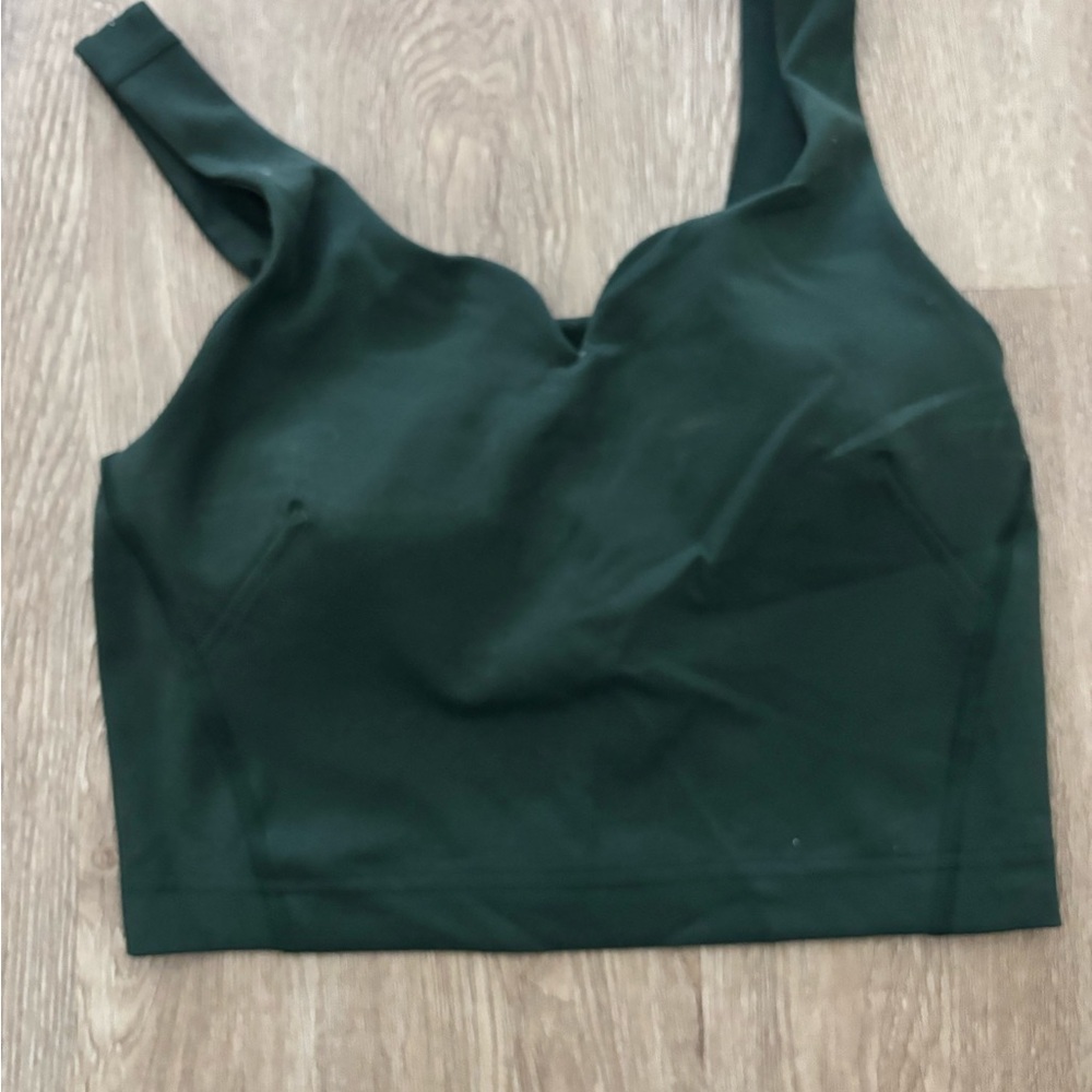 Lululemon Athletica Green Fitted Crop Tank Top